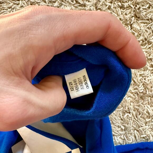 Adidas Amplifier Tee Blue Long Sleeve Big Logo Mens Size L - Picture 6 of 6